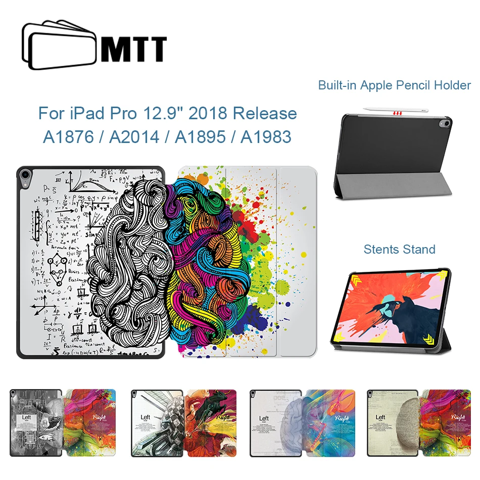 MTT Brain планшет для надписей Чехол для iPad Pro 12,9 '' версия тонкий из искусственной кожи откидной Чехол с подставкой умный чехол с функцией автоматического сна