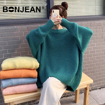 

Oversized Sweater Yellow Blue Green Orange Pink Sweater Winter Tops For Women Jumper Knitwear Korean Style Pullover Z048