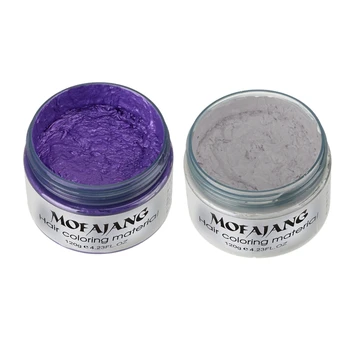 

Mofajang 2Pcs Style Styling Products Hair Color Wax Dye One-Time Molding Paste Hair Dye Wax Make Up Purple & White