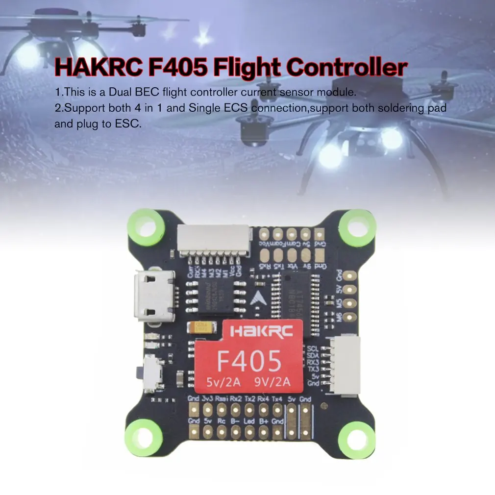 HAKRC F405 Контроллер полета 5 в 9 в двойной BEC OSD 3-9S MPU6000 для RC Дрон FPV гоночные запчасти аксессуар