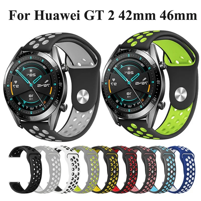 

Ремешок силиконовый для Huawei Watch GT 2 46 мм GT 2 42 мм GT2 Pro 2e Watch 3 Pro Honor Magic Watch 2 46 мм, мягкий спортивный браслет 20 мм