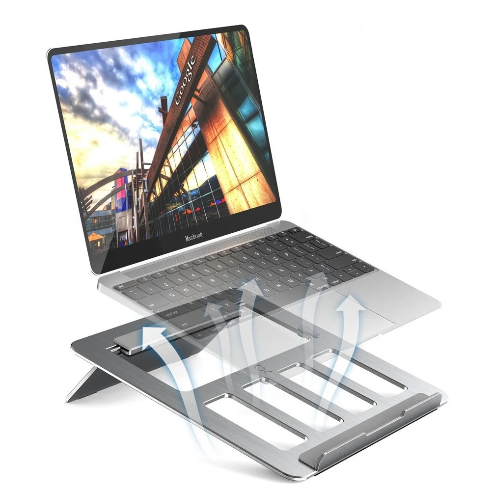 Портативный алюминиевый сплав ноутбук подставка для планшета Складная Настольная подставка для ноутбука охлаждающая база Для IMac MacBook Air Pro кронштейн держатель