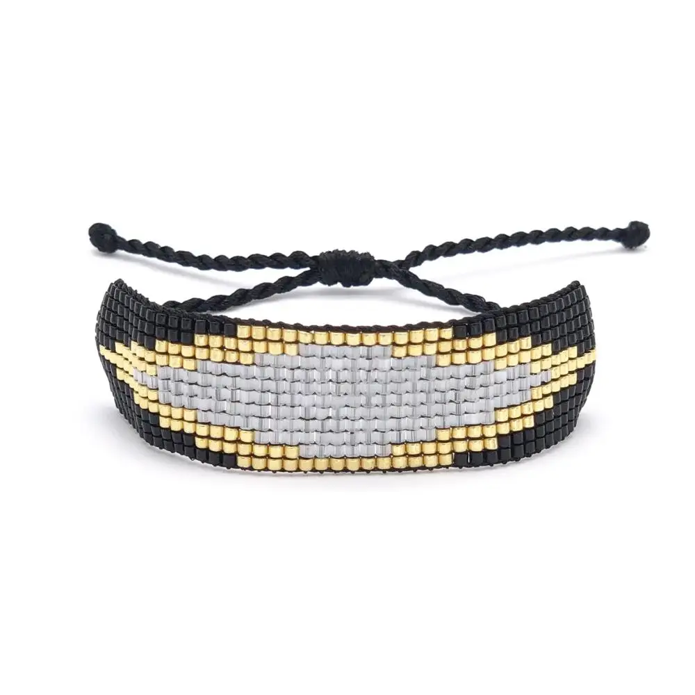 SHINUS BOHO мужские браслеты MIYUKI браслеты из бусин Турецкий Дурной глаз браслет женский счастливый глаз ювелирные изделия armbanden voor vrouwen - Окраска металла: MI-B190019A