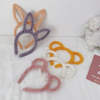 

Cute Fur Head Band for Kids Headwear Rabbit Ears Hairband Kid Cartoon Hair Accessories for Baby Girls Party Christmas Headband
