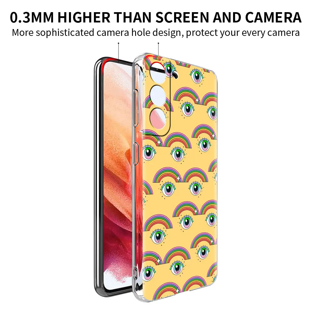 Evil Eye Illustrations Clear Phone Case For Samsung Galaxy S20 FE S21 Ultra S10 Plus 5G S10e S9 S8 S7 Anti-knock Silicone Cover