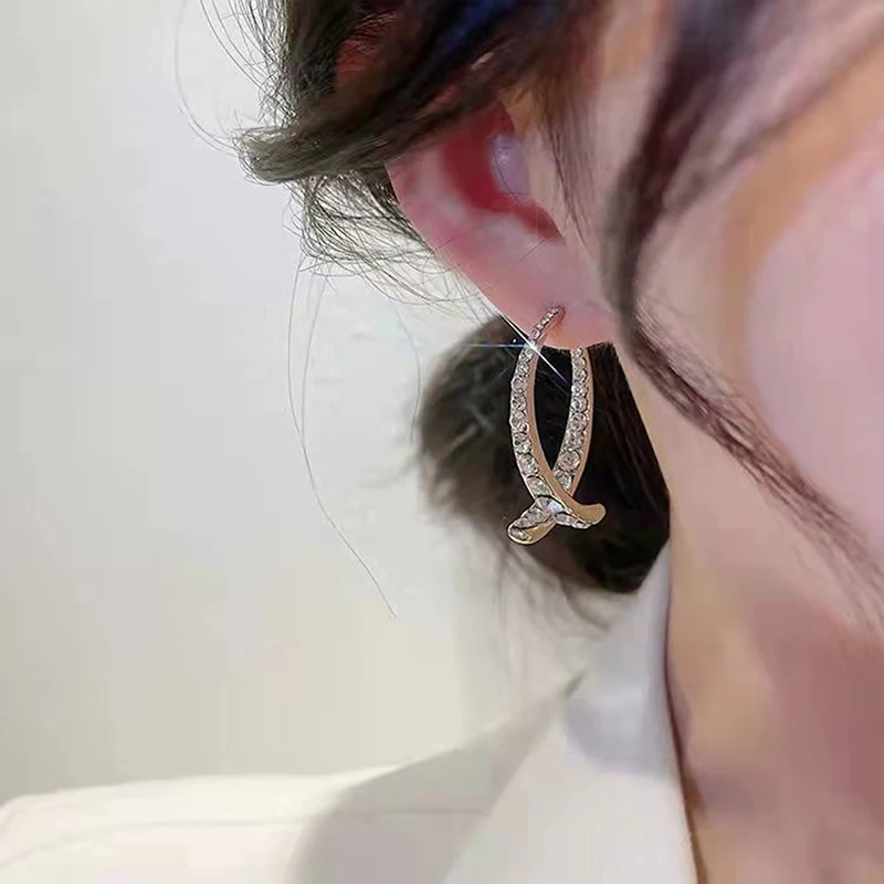 Fashion Cross Curved Earrings Curved Stick Drop Earrings Ear Cuffs For Women Girl Jewelry Gifts New