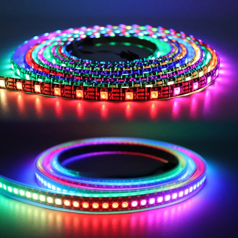 

DC5V 1m/4m/5m ws2812b WS2812 LED Strip Smart RGB 5050 Full color Pixel IC Ditigal individually Addressable waterproof tape light