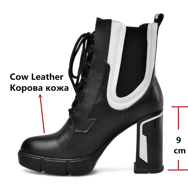 FEDONAS/модные женские ботильоны из натуральной кожи на высоком каблуке разных цветов вечерние туфли для танцев новые женские ботинки «Челси» большого размера