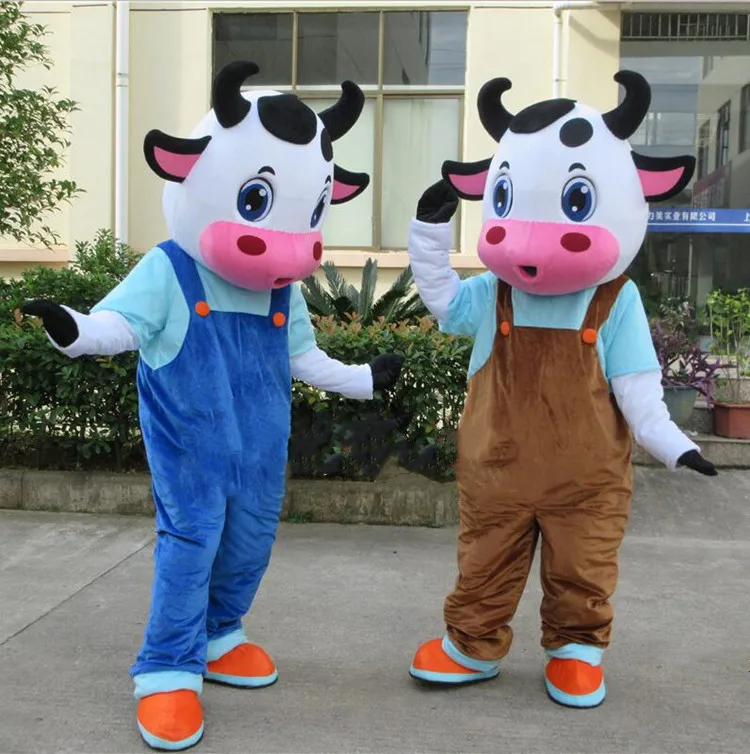 Top Quality Dairy Cow cartoon Mascot Costume Adult lovely Cow fancy dress Halloween outdoor decorations