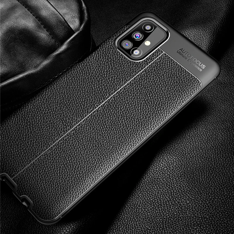 Чехол для Samsung Galaxy M51 чехол из искусственной кожи M31S мягкий силиконовый ТПУ и углеродного волокна бампер