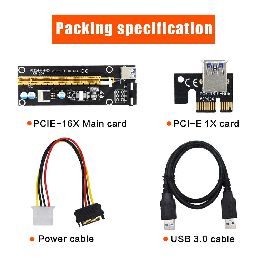 TISHRIC PCI-E extender pcie PCI Express Riser Card 1x to 16x USB 3.0 SATA to 4Pin IDE Molex Adapter for Mining Bitcion Miner