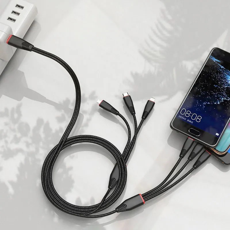 6 в 1 мульти зарядный кабель type C Micro-USB для IPhone телефон зарядное устройство шнур 2 м/6 футов удобный в использовании Практичный Прочный