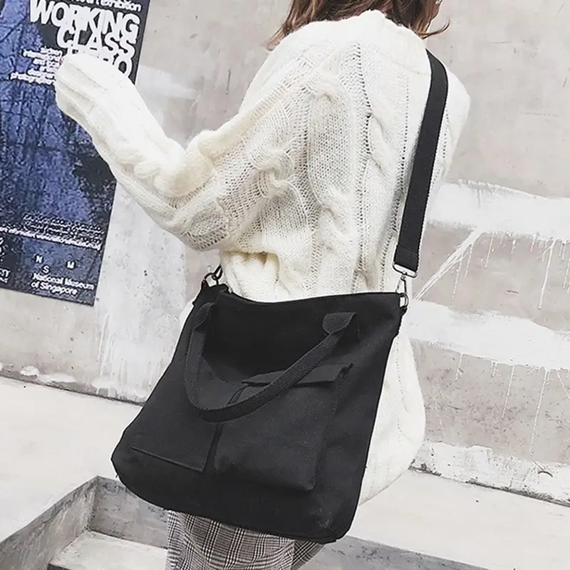 Crossbody Bag For Women Handbags Soft Canvas Bag Large Capacity Retro Shopping Bag Casual Hasp Ladies One Shoulder Tote Bags