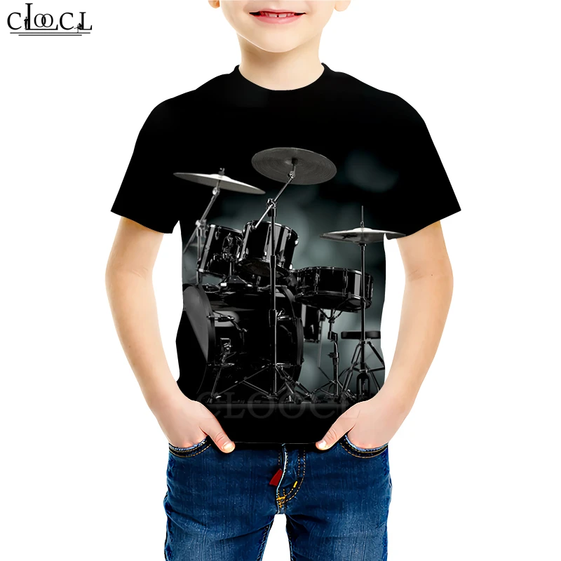 

Musical Instrument Drumming Children's T Shirt Family Fitted 3D Print Cute Boy Girl T Shirts Short Sleeve Kid Casual Tops