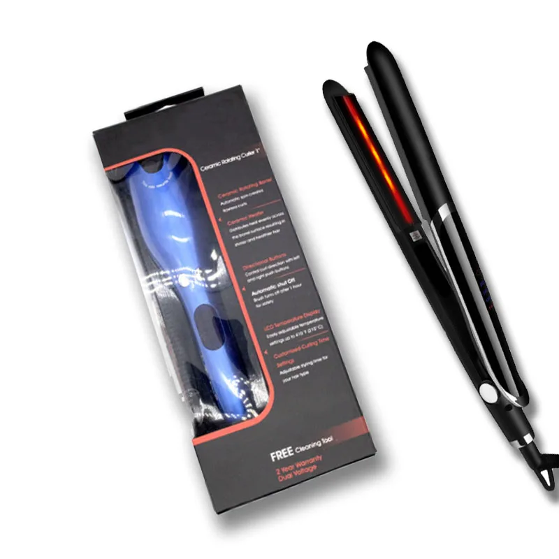 

Air Spin N Curl Beach Wave Hair Curler Automatic Rotating Roller Ceramic Negative Inic With Hair Straightening Iron Styling Tool