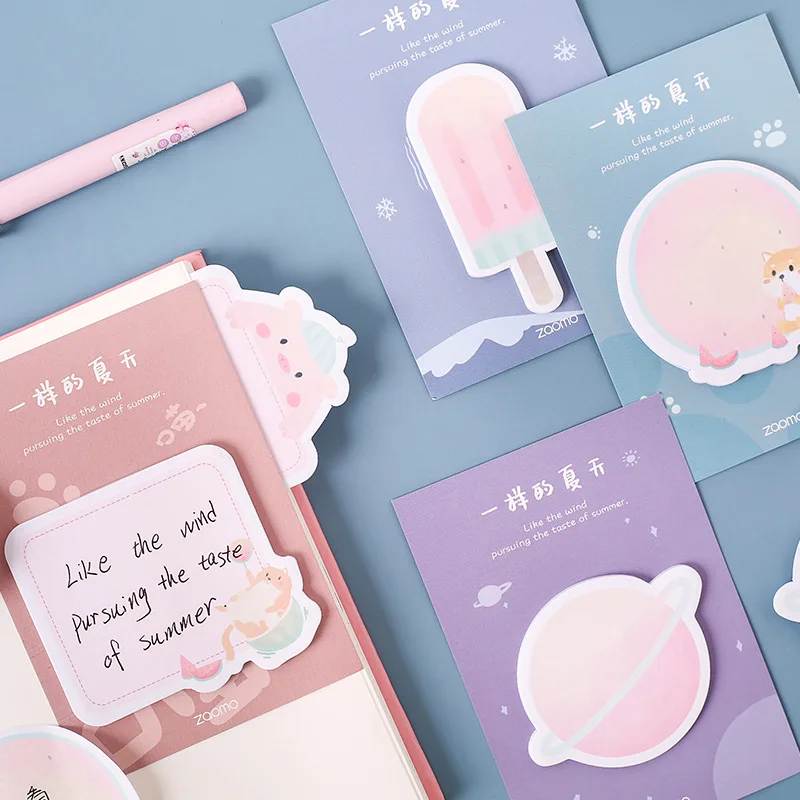 

1 set/lot Memo Pads Sticky Notes The same summer series Notepad diary Scrapbooking Stickers Office School stationery Notepad