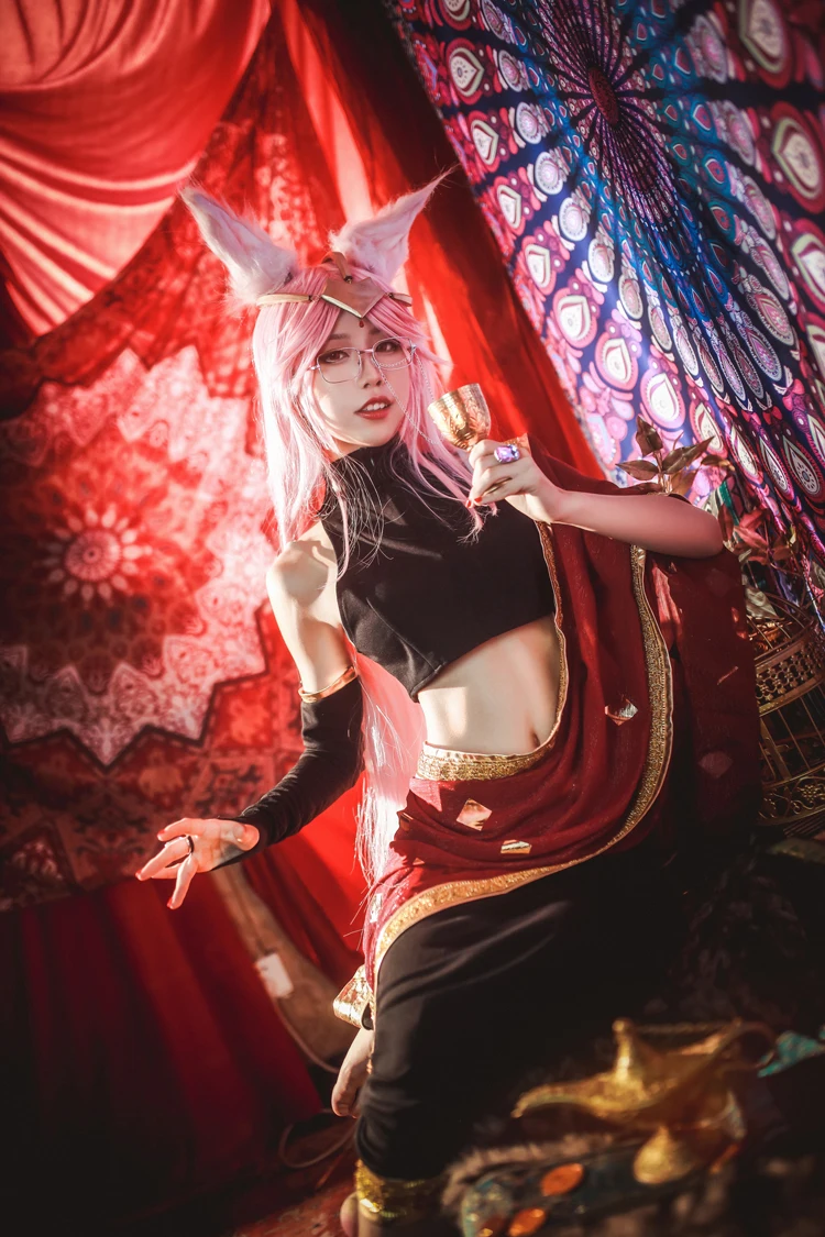 FGO Косплей Fate/EXTRA tamamo no Mae Индия лиса танцевальное платье Женский костюм для косплея сексуальные наряды наборы парик топ+ юбка подарок на Хэллоуин