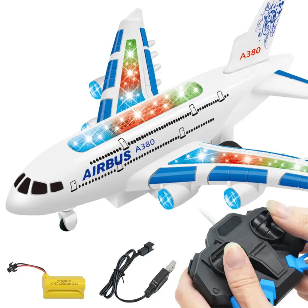 MeterMall A380 игрушечный Аэробус RC самолет с светомузыкальный проектор большой электрический-пульт дистанционного управления-игрушка "самолет" - Цвет: Random Color