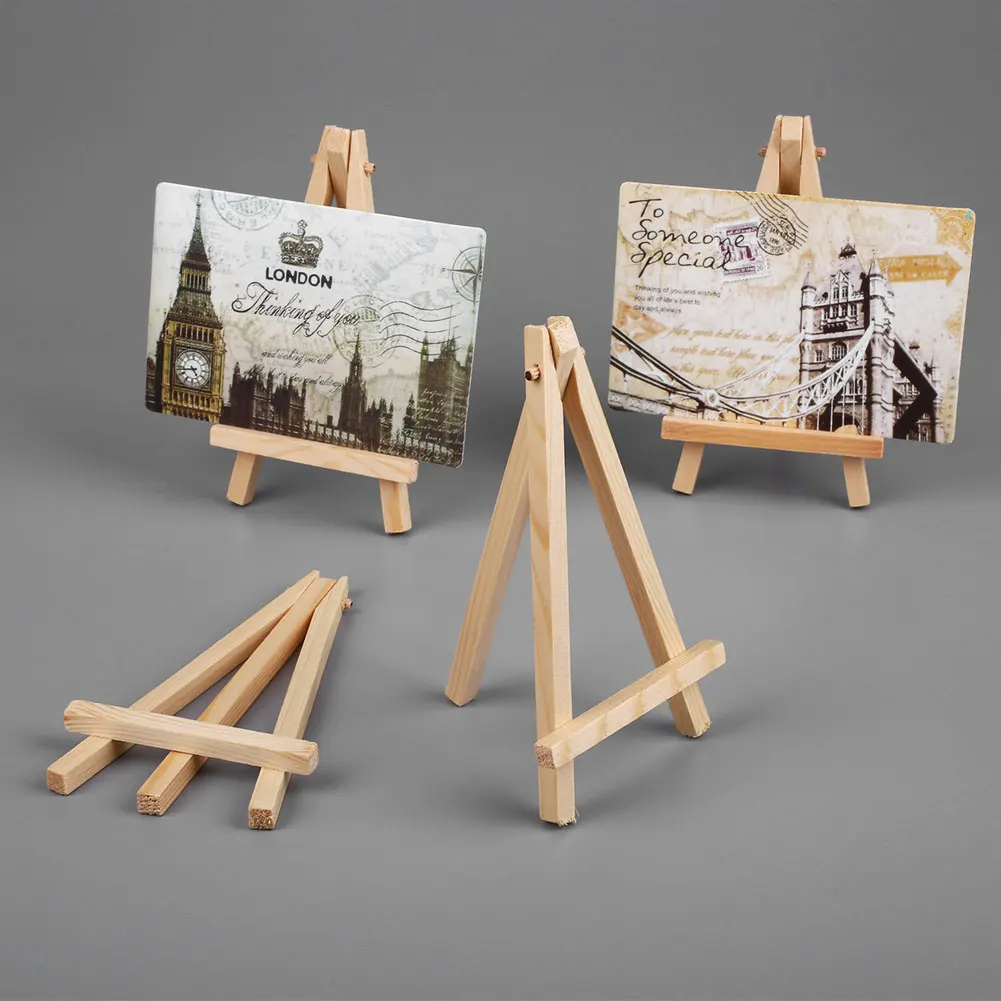 

10pcs 15.5*8.5*1.6cm Wooden Easel Artist Pen Brushes Mini Supplies Stand Photo Art Display Holder Craft Paint By Number