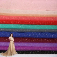 Белый W/серебряный блеск стрейч-Тюль Ткань, продается метром, розовый, красный, синий, желтый, черный