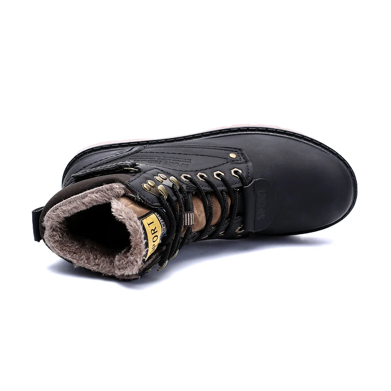 warm plush Fine Zero уличные мужские и женские Треккинговые ботинки водонепроницаемые рабочие защитные ботинки теплые плюшевые тренировочные кроссовки противоскользящие треккинговые - Цвет: warm plush