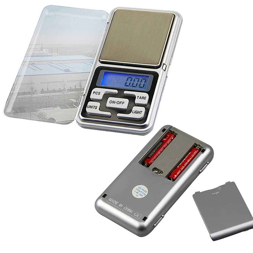 1 шт Мини цифровые весы 100/200/300/500g 0,01/0,1 г Высокая точность Подсветка Электрический карман для бриллиантовых ювелирные украшений Вес для Кухня