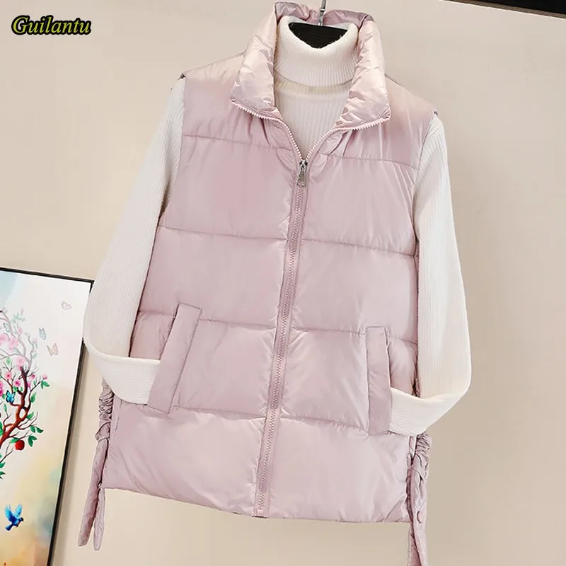 

Guilantu Mandarin Collar Sleevless Jacket Vest Women Plus Size Short Parka Mujer Vests Down Cotton Padded Streetwear Coat Female