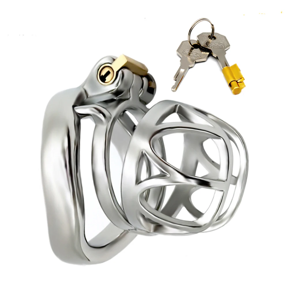 FAAK Male Chastity Device Bondage Cock Ring curved Stainless Steel Penis Cage Sex Toys for Men Adult Sleeve | Красота и здоровье