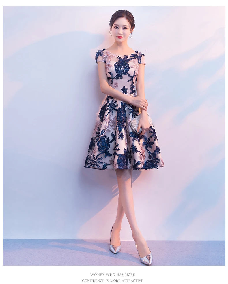 wei yin AE0419 Colorful Short Prom Dresses 2020 New Sexy Prom Dress Custom Made Tulle Lace Knee-Length Prom Party Gowns