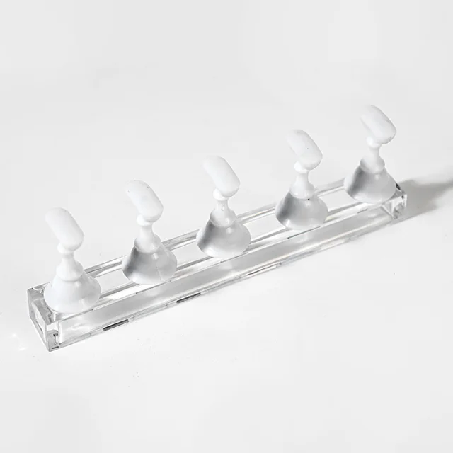 Multi-color 5Pcs Magnet Magnetic Nail Tip Display Work Stand Set 10.5X7X1.5cm 5Pcs Press On Nail Tool Nail Art Practice Holder White