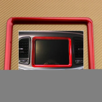 

beler Red ABS Center Console GPS Navigation Screen Dashboard Trim Frame Cover Fit For Dodge Challenger 2015 2016 2017 2018 2019