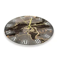Luxury Abstract Fluid Art Painting Modern Design Wall Clock Black Gold Marble Printed Clock Silent Movement Watch For Bedroom 2