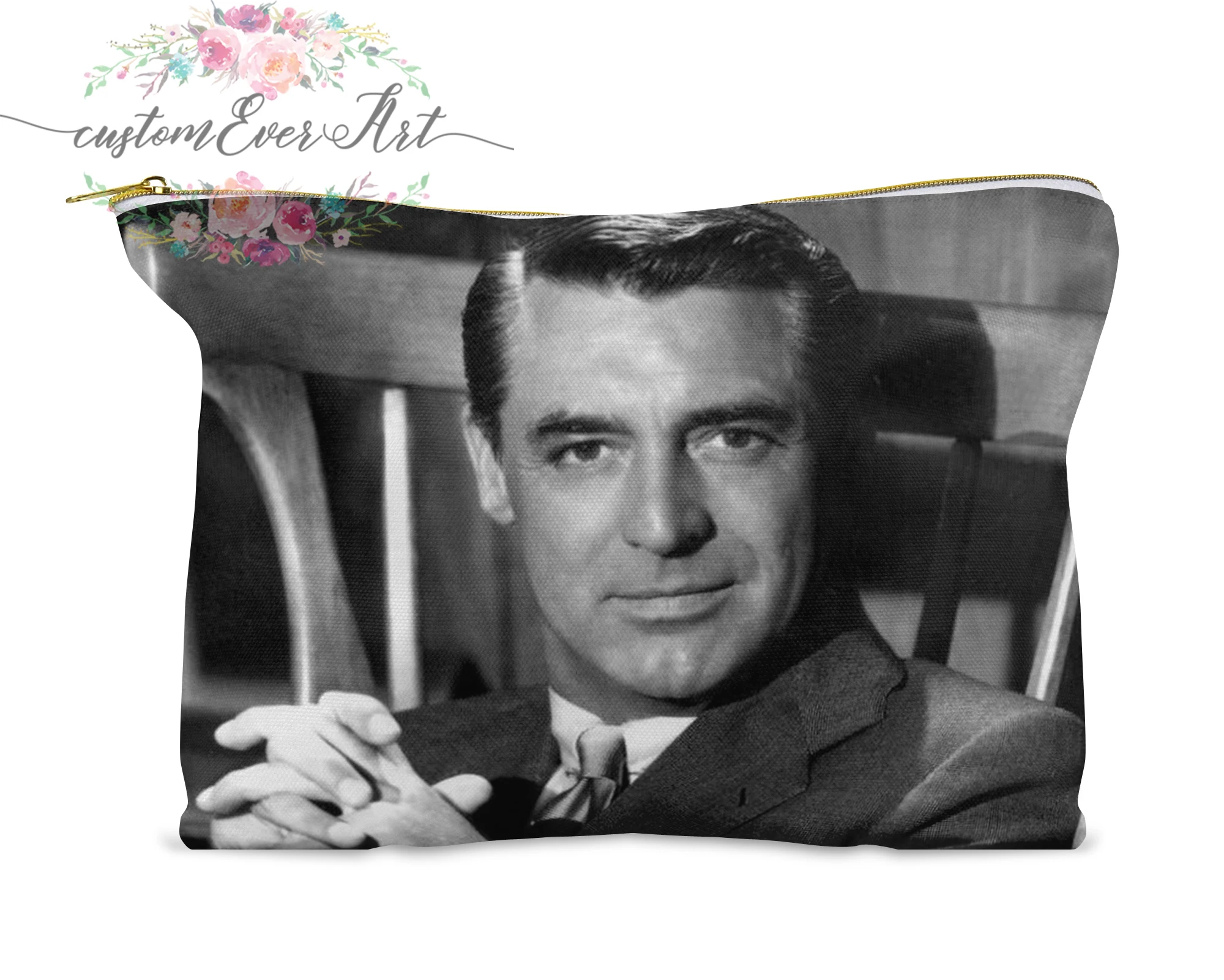 Cary Grant косметичка Персонализированная маленькая косметичка Забавный органайзер для макияжа туалетный мешок сумка на молнии