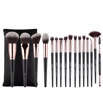 Набор кистей для макияжа Anmor, 16 шт., с сумкой, Профессиональные Тени для век, основы для румян, пудры, подводки для глаз с ресницами, губами, Кис...