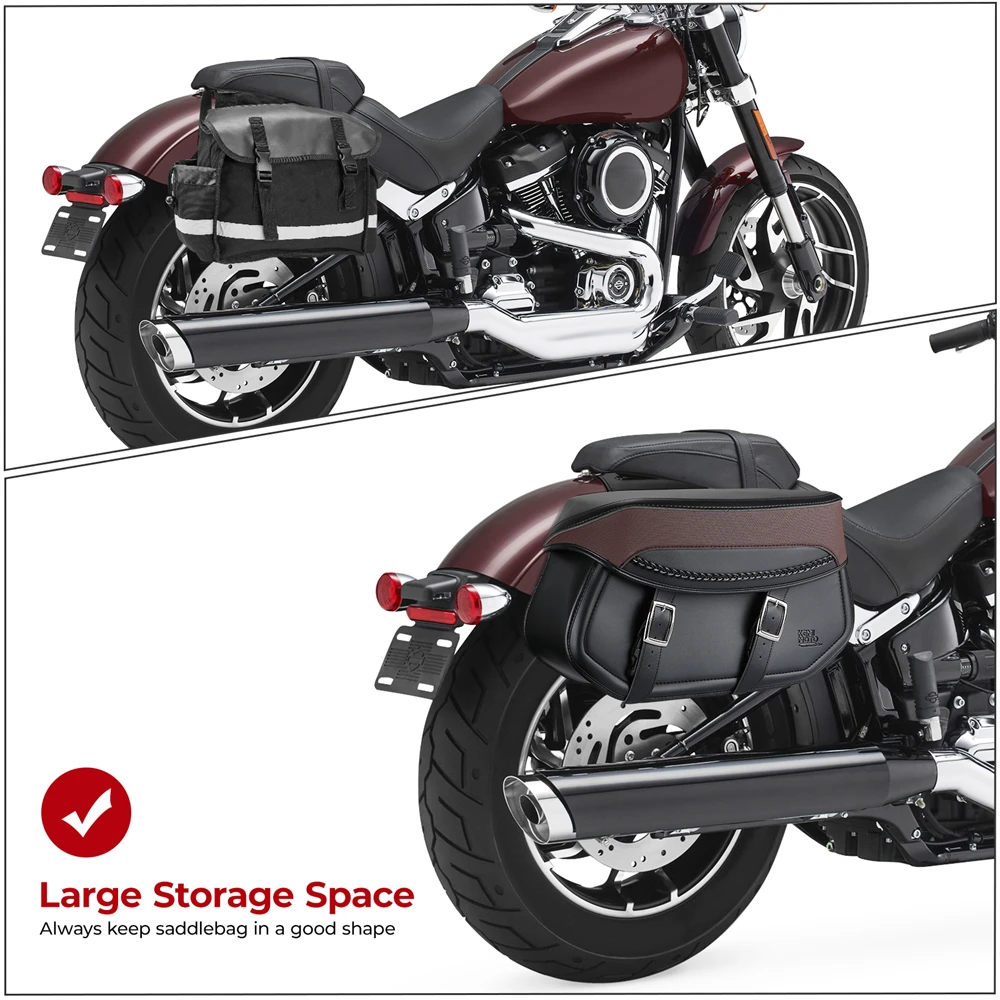 Honda Shadow Saddlebags Leather Saddlebags For Sportster Softail Dyna (1  Pair Motorcycle Side Bag, image size:1000x1000