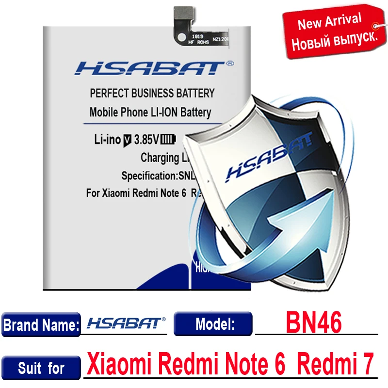 Аккумулятор HSABAT BN46 4600 мАч для Xiaomi Redmi 7 Redmi7 Redmi Note 6 Redmi Note6