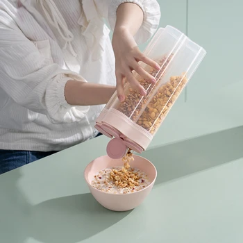 

Kitchen Food Storage Box Grain Storage Organization Tank Moisture-Proof Sealed Cans Transparent Organizer