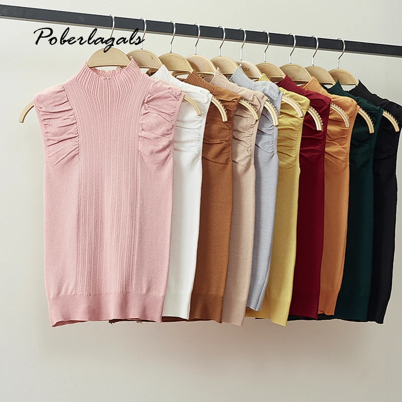 Летняя трикотажная тонкая футболка женский жилет вязаный свитер Женская