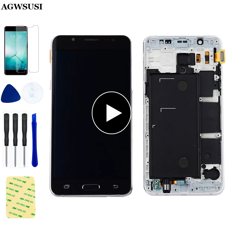 Comprare Per Samsung Galaxy J5 2016 LCD SM J510F J510G J510Y J510M J510 J510FN Display LCD Touch Screen Digitizer Assembly Con Telaio