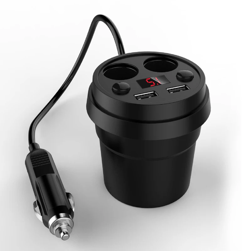 

Car Charger Adapter Socket Splitter Dual USB Cigarette Lighter Plugs LED Display