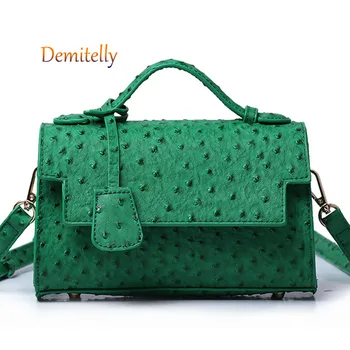 

New Ostrich Pattern Women's Handbag Fashion Charming Pendant Decoration One-shoulder Messenger Bag Luxury Ladies Wallet Tote Bag