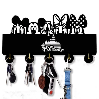 

DIY Key Hooks Mickey Mouse Wooden Wall Hook Self Adhesive Key Hanger Bedroom Kitchen Key,Hat,Coat Hook Key Holder Wall Mounted.