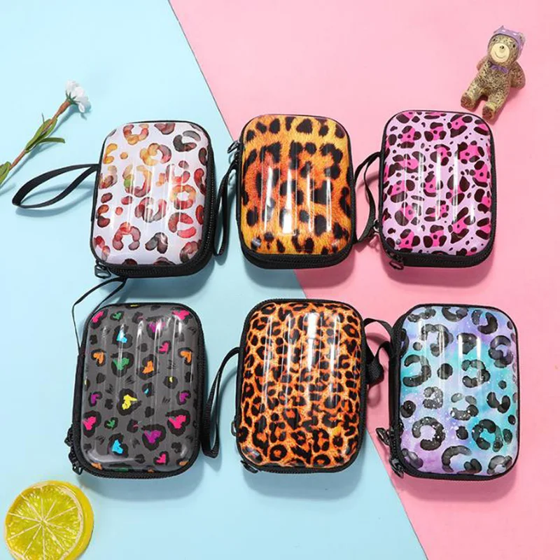 

1 Pcs Mini Leopard Print Square Coin Purse Pouch / Key Purse / Pencil Case/steel Box/coin Storage Bag/headset Gift Bag