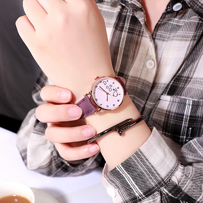 

Simple fashion female fashion table rural wind small dial students girls retro tide table