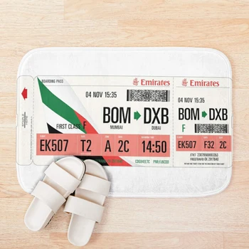 

Authentic Airline Boarding Pass to Dubai Bath Mat Bathroom Bath Mat Set Mirrofiber Cartoon Bath Rug Set