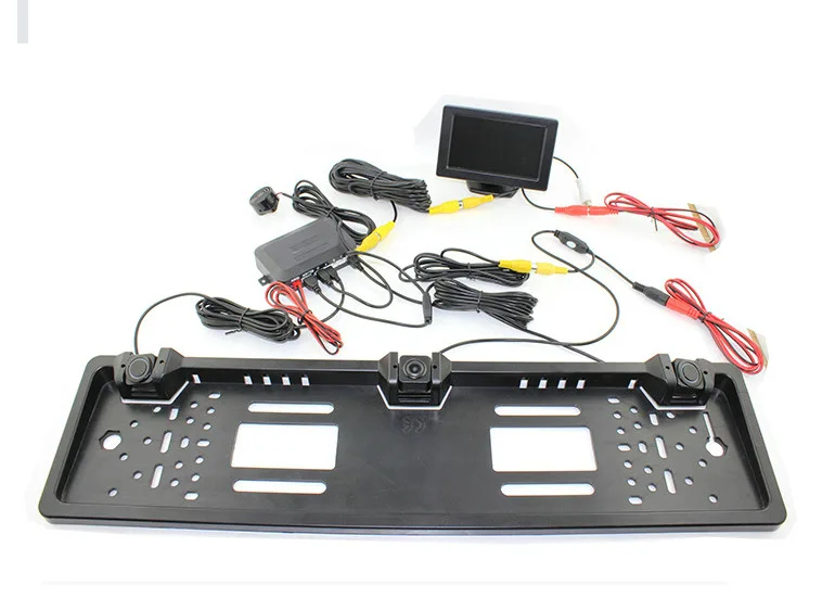 

Europe License Plate Framework Webcam Universal Car High-definition Inverted Car Mounted Rear View + Radar Buzzer Probe 3-in-One