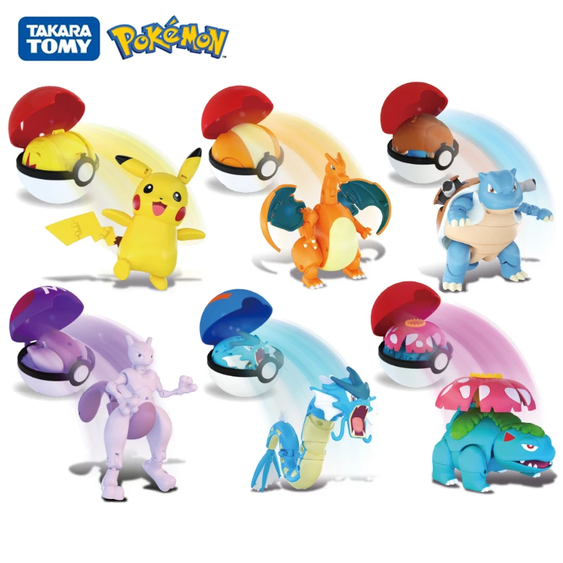 Genuine Pokemon Box Set Pocket Monster Pokeball Deformation Toys Pikachu Venusaur Charizard Gyarados Mewtwo Anime Figure Model Action Figures Aliexpress