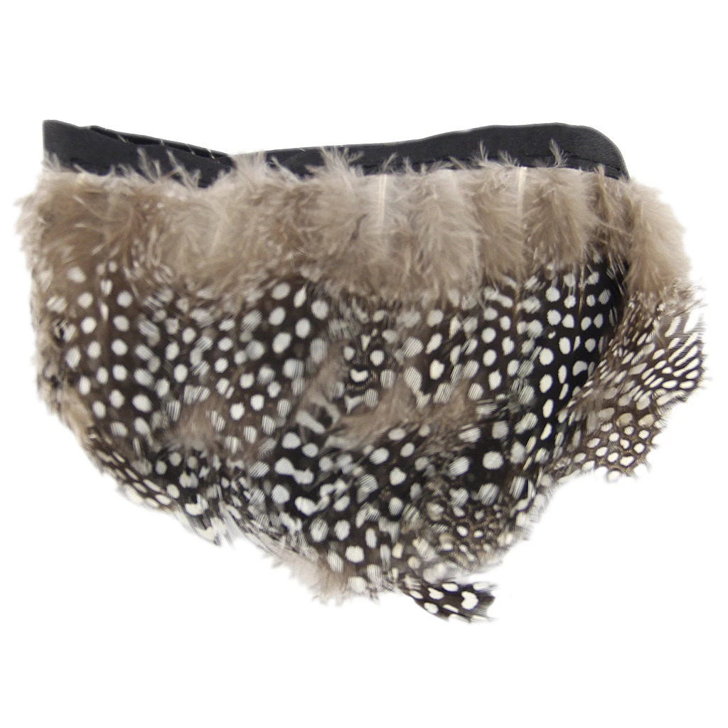 2 1/4 inch Width Feathers Trims Fringe with Satin Ribbon Tape Dress Sewing Crafts Costumes Decoration 2 Yards