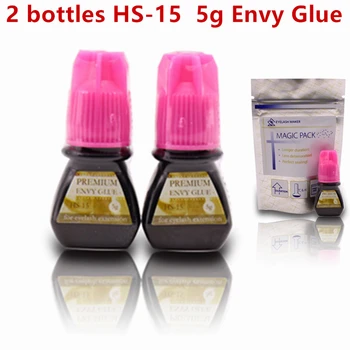 

2 bottles/lot 1s dry time Fastest Original Korea HS-15 5ml Glue for Eyelash Extensions Adhesive Most Powerful lasting 7-8weeks