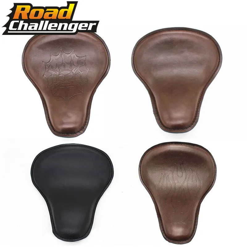 Мотоцикл черный коричневый из искусственной кожи Solo сиденье для Harley Custom Chopper Bobber